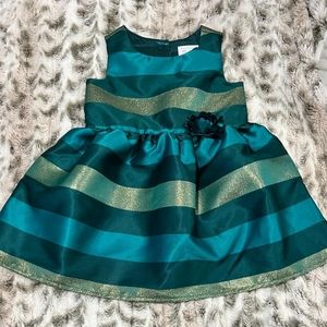 The Children's Place form dress green gold